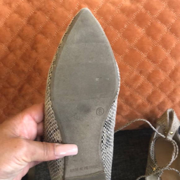 Faux snakeskin flat with ankle lacing - Picture 3 of 4